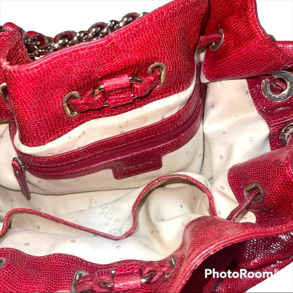 Kate Spade Madison Ave Revelry Plie Drawstring Bag Red - Picture 7 of 7